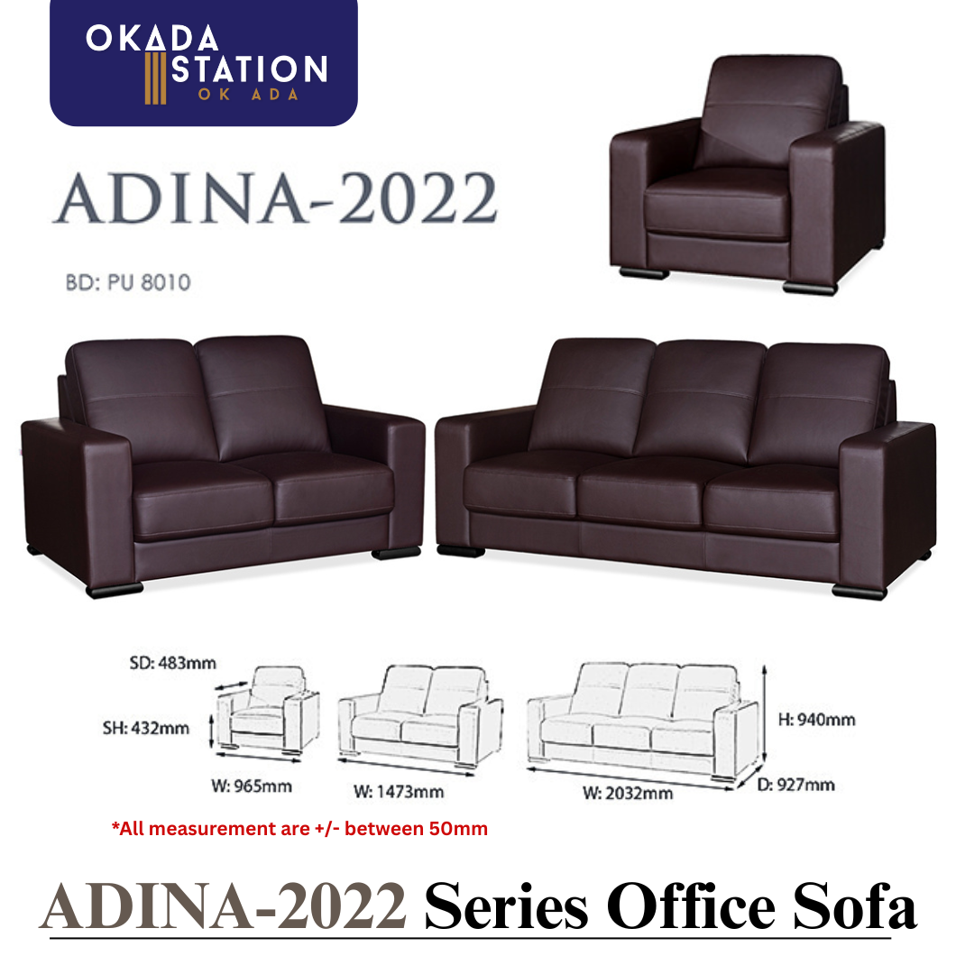 ADINA SERIES OFFICE SOFA - ALL SIZE / SINGLE SEATER / DOUBLE SEATER / TRIPLE SEATER / 1+2+3 SEATER SET / VISITOR SOFA / PU LEATHER / FABRIC / SOFA PELAWAT / SOFA PEJABAT / SOFA / ADINA-2022