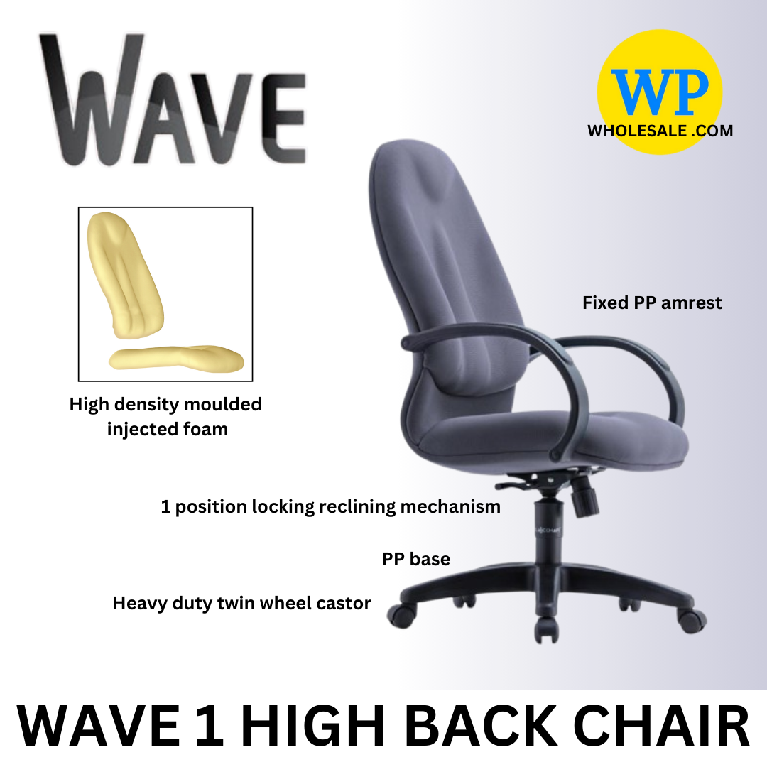 CLASSIC CHAIR WAVE 1 ERGONOMIC LOW BACK CHAIR / CLASSIC CHAIR / WAVE 1 / LOW BACK CHAIR / FABRIC / PU LEATHER / OFFICE FURNITURE