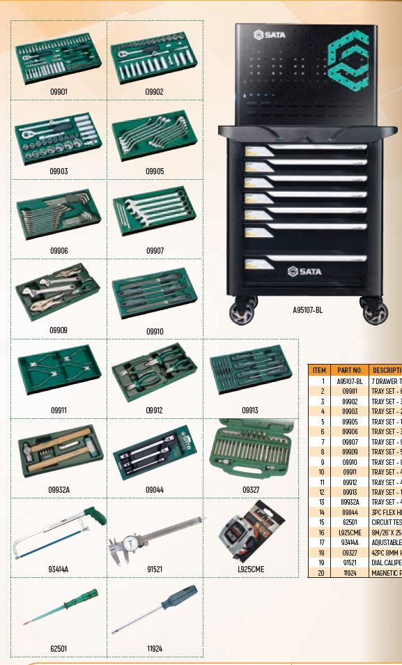298 PC 7 DRAWER TOOLS CHEST SET