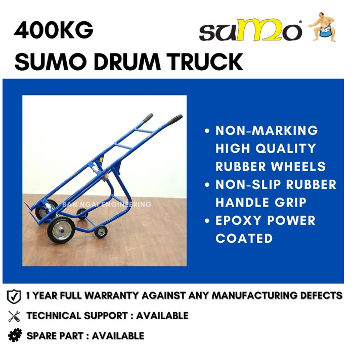 SUMO Multi-Functional Drum Truck Drum Trolley Dollies Drum Carrier Heavy Duty | 1 Year FULL Warranty