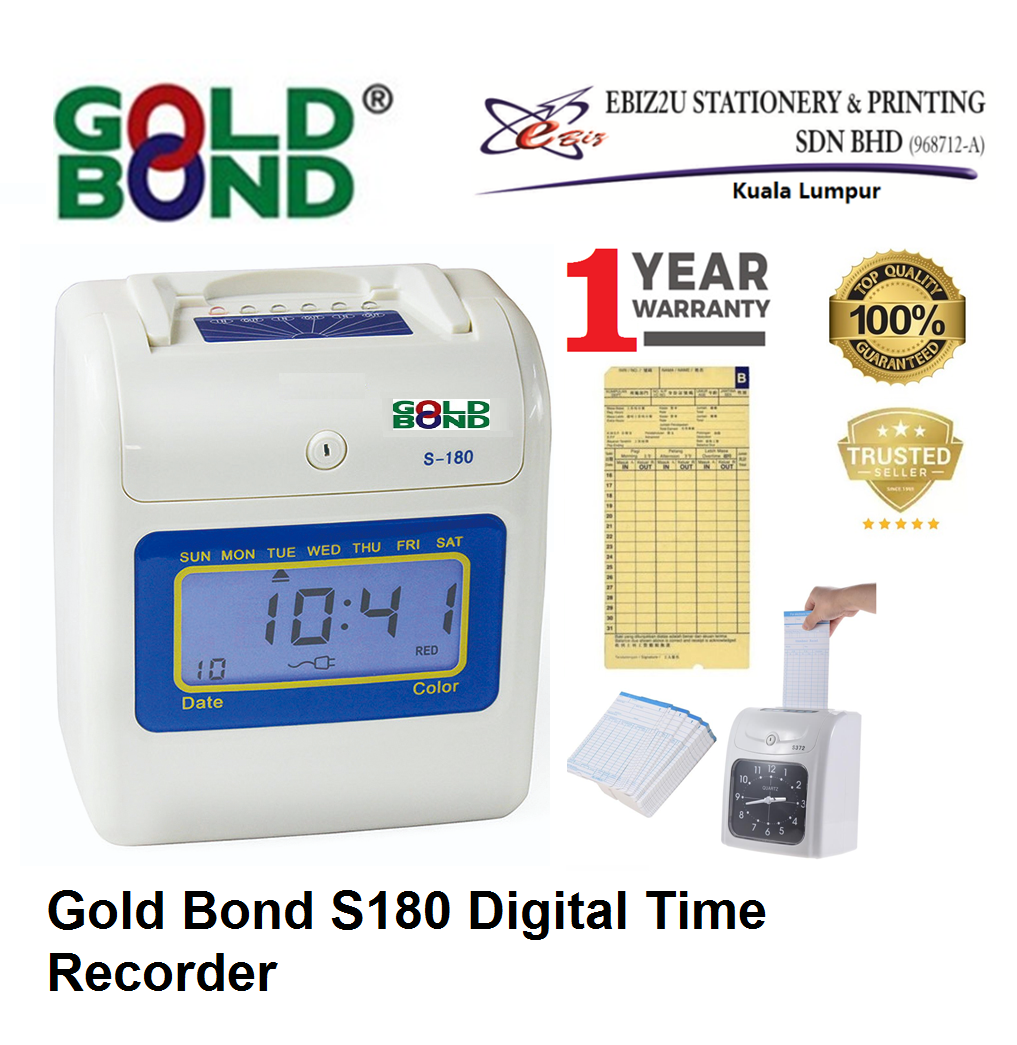 Gold Bond S180 Digital Time Recorder ( mesin perakam waktu, punch card machine, mesin kad punch, time recorder machine, time recorder)