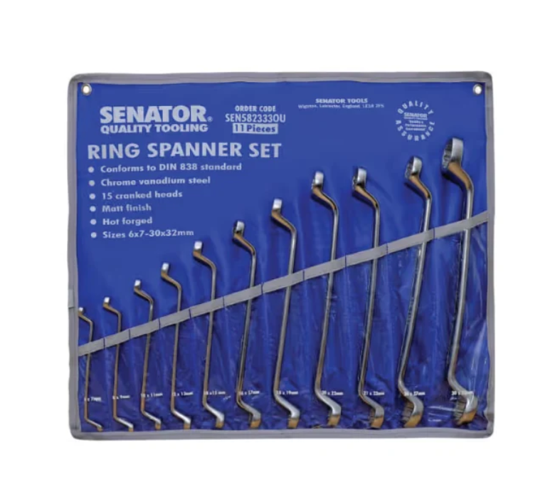 CHROME VANADIUM RING SPANNER SET6-32MM (ST-11)