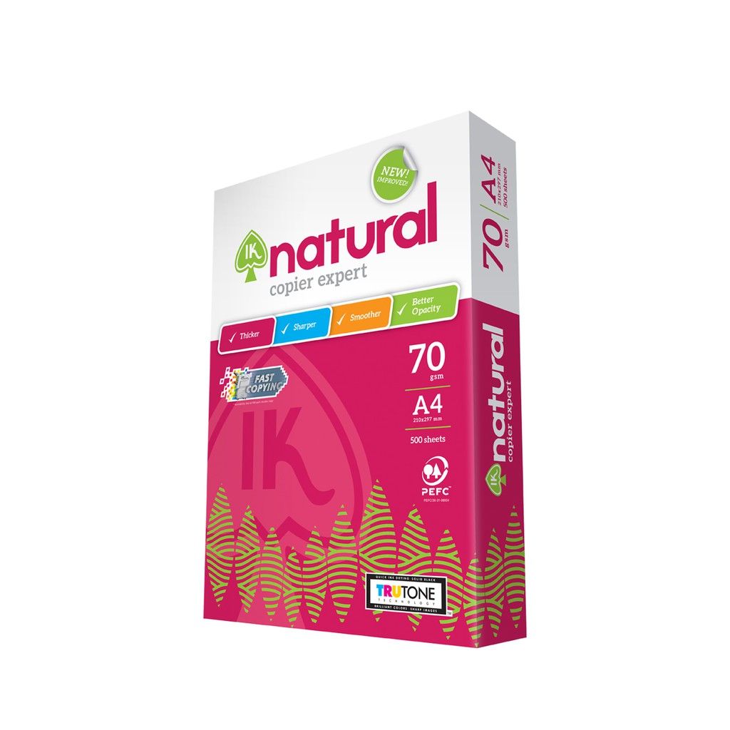 IK NATURAL A4 Paper, 70gsm 500's