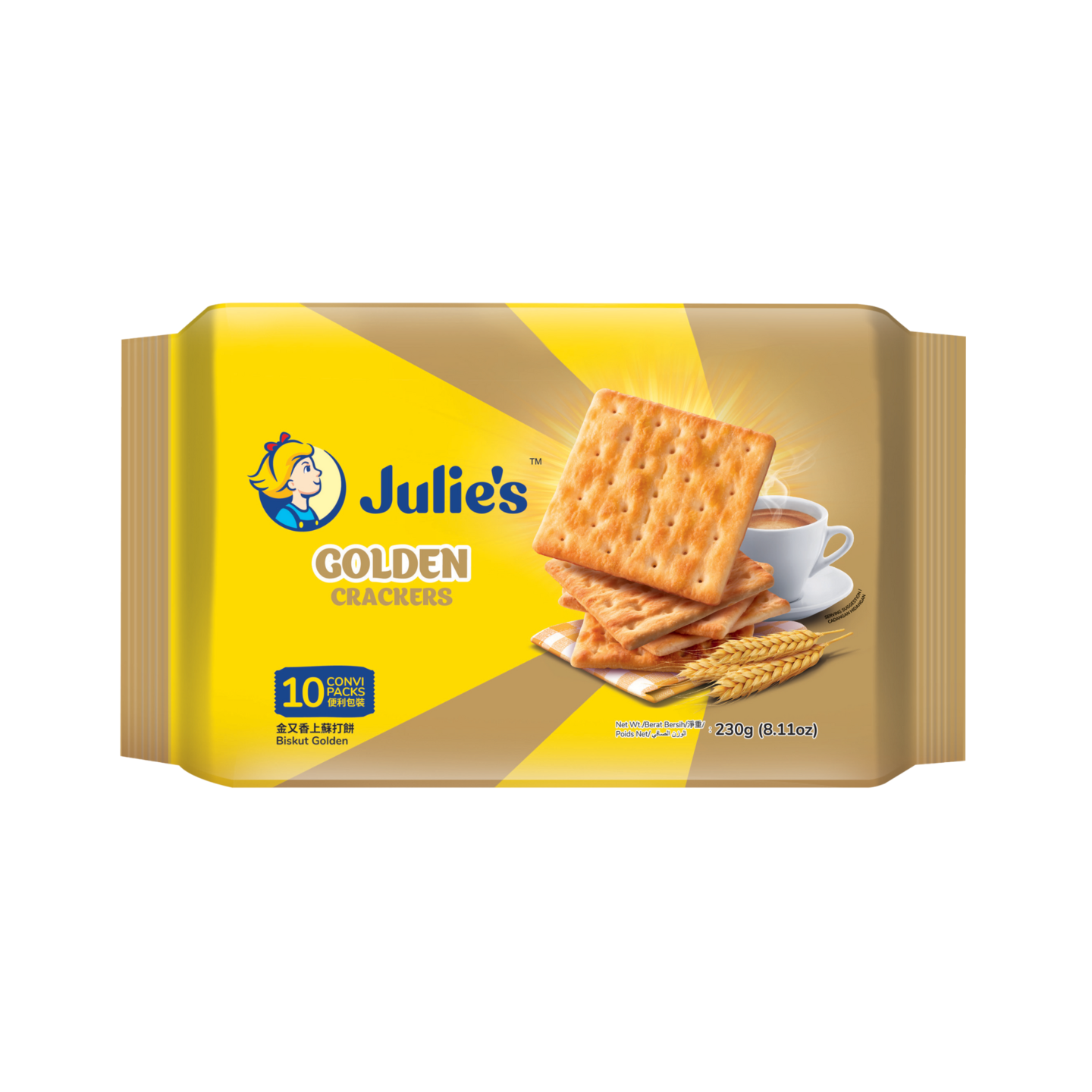 Julie’s Golden Crackers 230g (Conv Packs) X 24PKTS