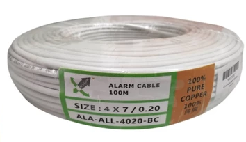 Home Alarm 4 Core Wire Cable 4x7 / 0.20 Thick 100m 100 Meter 100% Pure Copper White Jacket A4C7/020