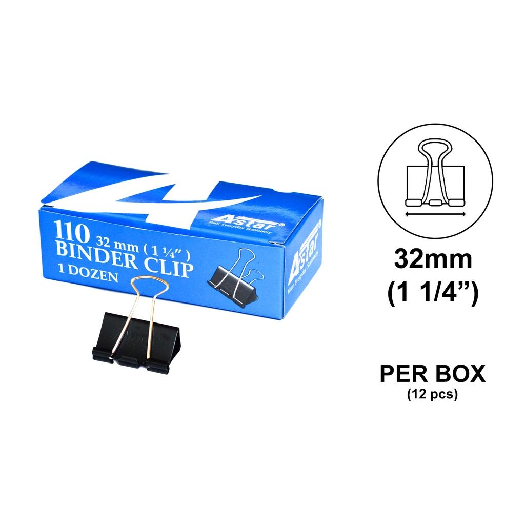 **ASTAR NO110 32MM DOUBLE CLIP BINDER CLIP