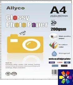 ALLYCO A4 Glossy Paper 200gsm / Photo paper RTSB 20 Sheets
