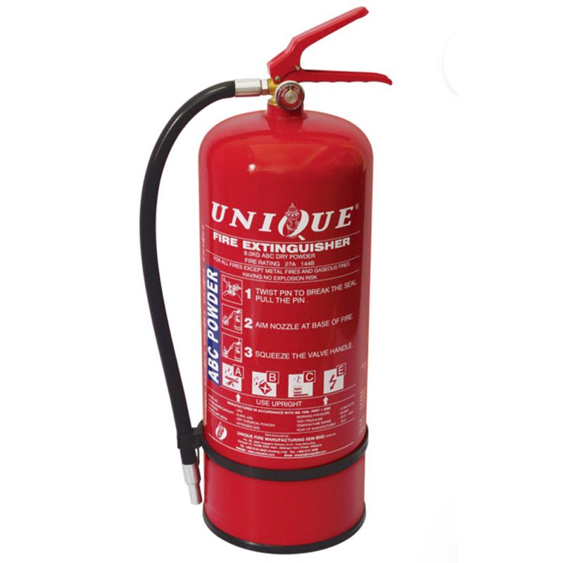 Fire Extinguisher ABC Dry Powder 9kg UNIQUE With BOMBA Cert