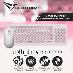 Alcatroz JELLYBEAN U2000 Wired Keyboard and Mouse Combo