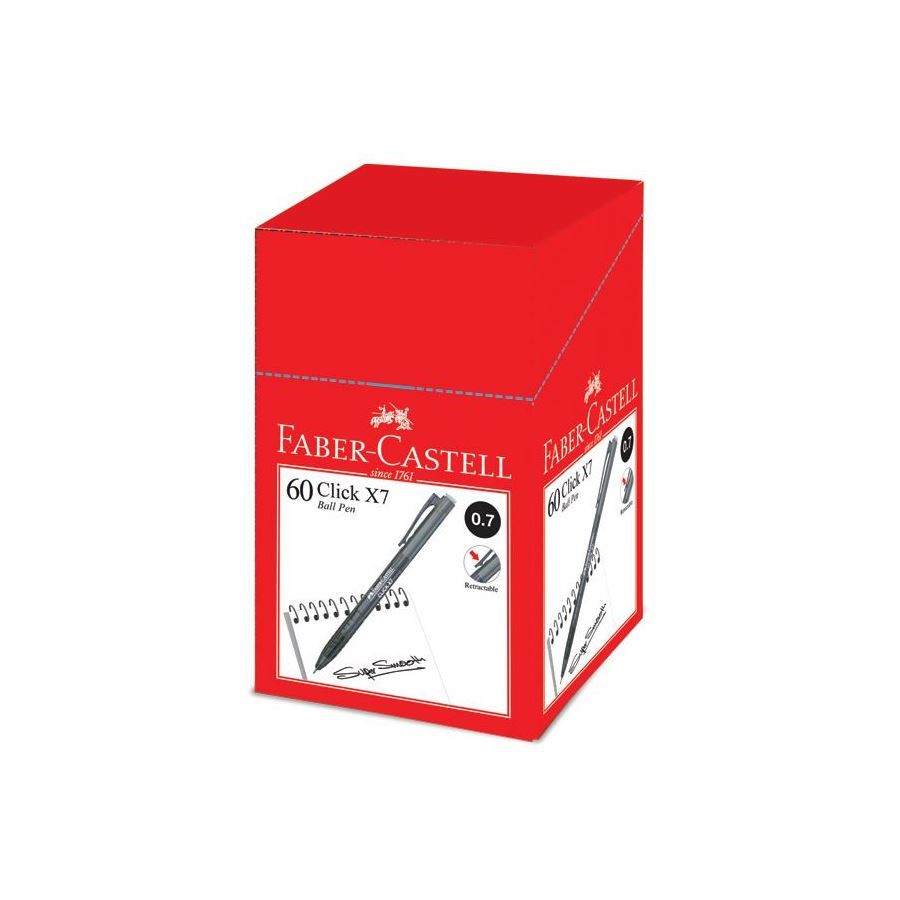FABER CASTELL CLICK X7(0.7) BLACK BALL PEN (60PCS/PKT)