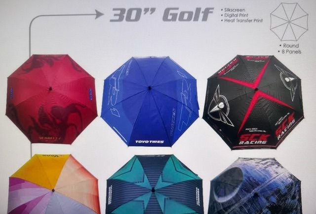 30" Polyester Solid Fabric Umbrella GOLF Outdoor & Lifestyle ( With 2 side Print)