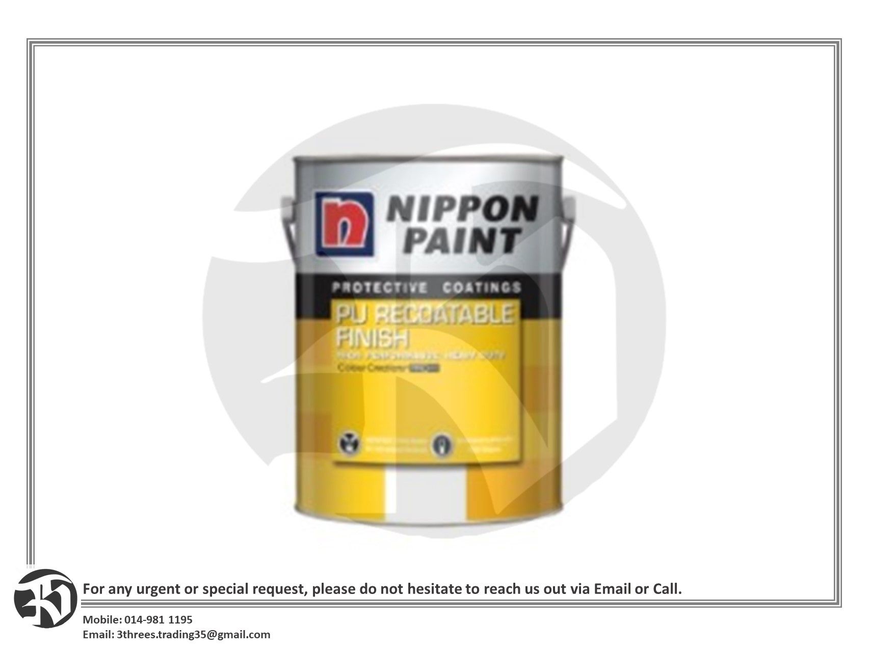 5L Nippon Paint PU Recoatable Finish (EXECUTIVE GREY)