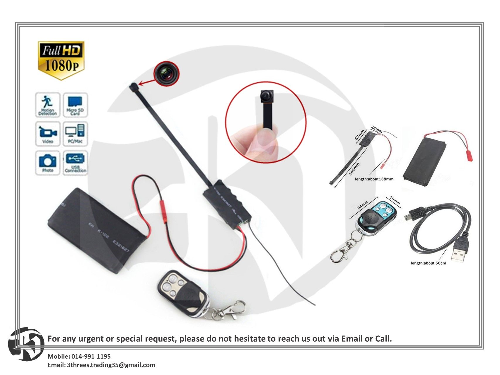 S01-Module Hidden Pinhole Spy Camera