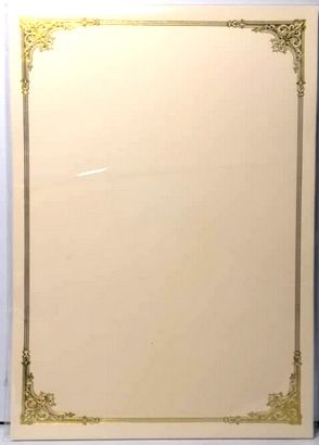 CERTIFICATE PAPER C/W BORDERS 160GSM