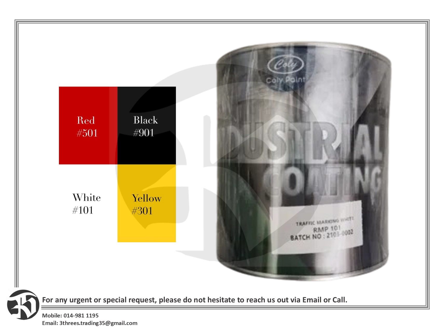 Coly Industrial Coating Road Marking Paint / Roadline Paint 1L/5L