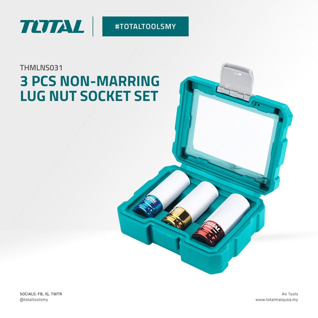 TOTAL THMLNS031 3 PCS NON-MARRING LUG NUT SOCKET SET