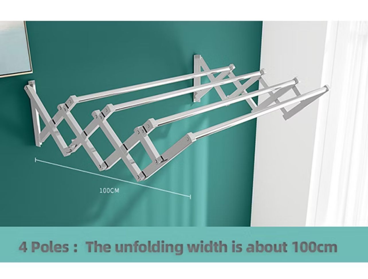 Redbuzz Stainless Steel Wall Mounted Retractable Clothes Hanger Drying Rack Penyidai Baju Penjemur Indoor Outdoor Hanger