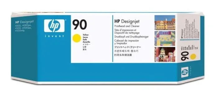 Genuine Malaysia HP Warranty - HP 90 Yellow Printhead and Cleaner