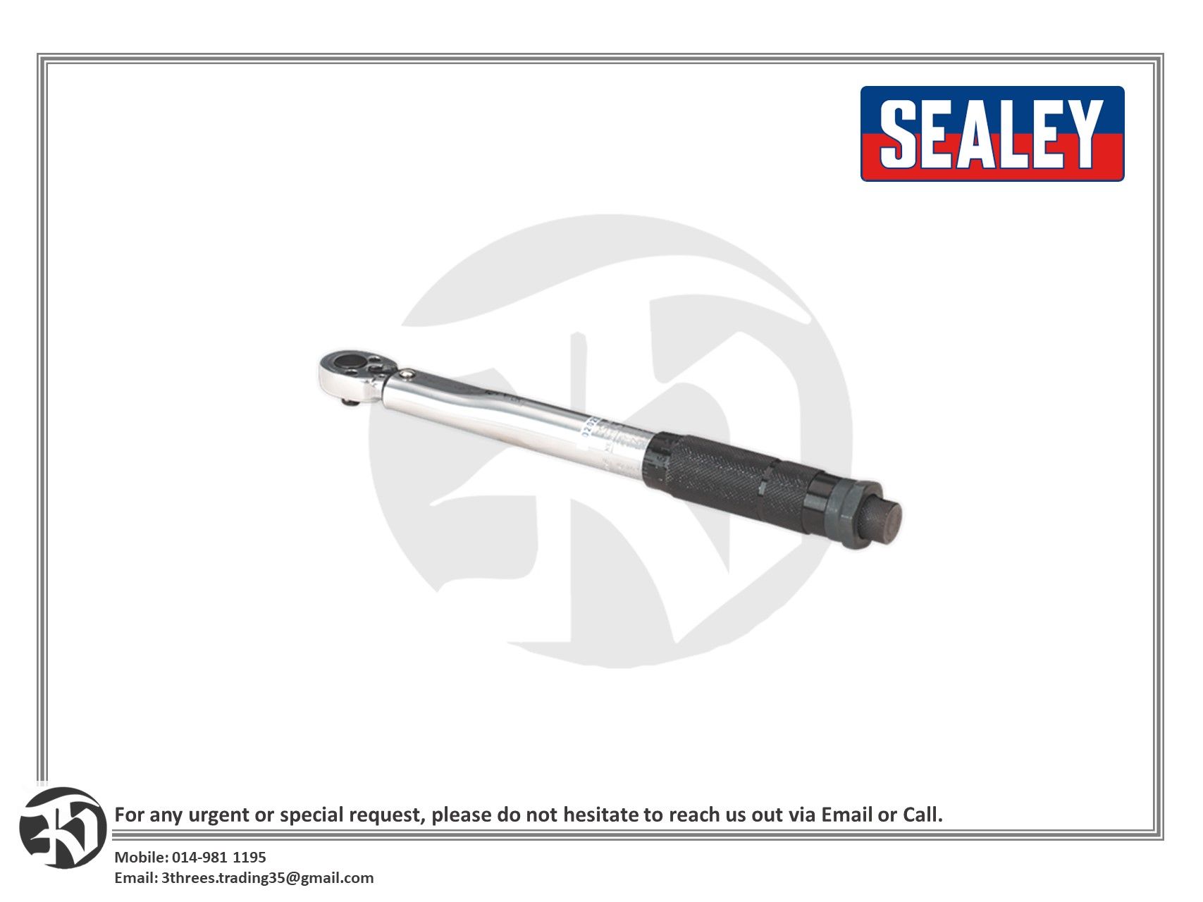 Sealey STW101 1/4"Sq Drive Torque Wrench Micrometer Style - Calibrated (PREORDER 1 MONTH)