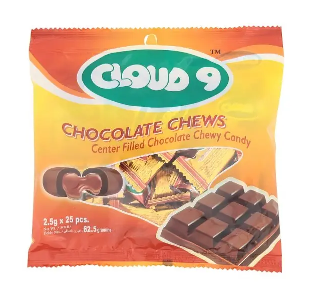 Cloud 9 Chewy Candy Center Filled With Chocolate 2.5g x 25