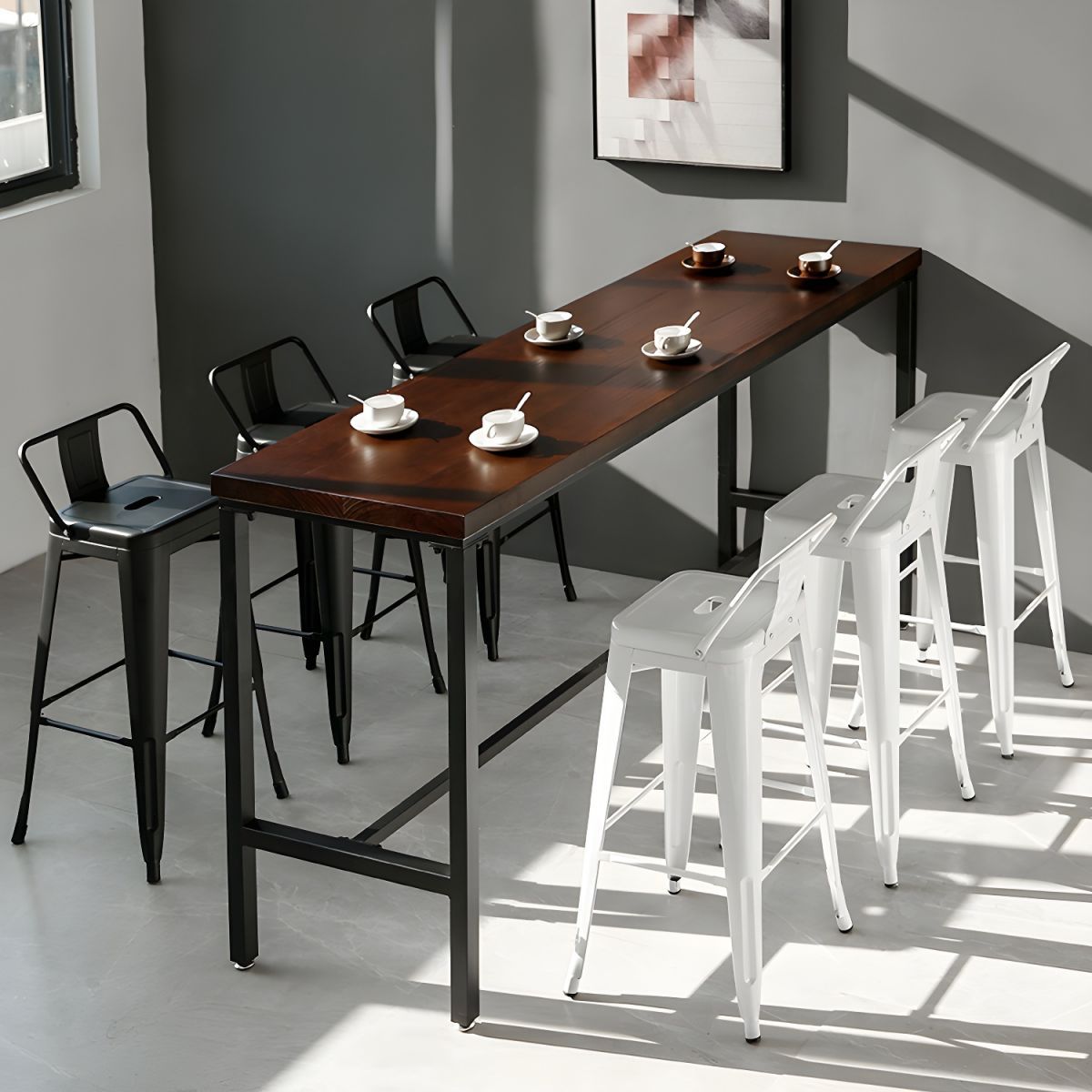 OEM Modern Bar Height Table Solid Wood c/w Chair