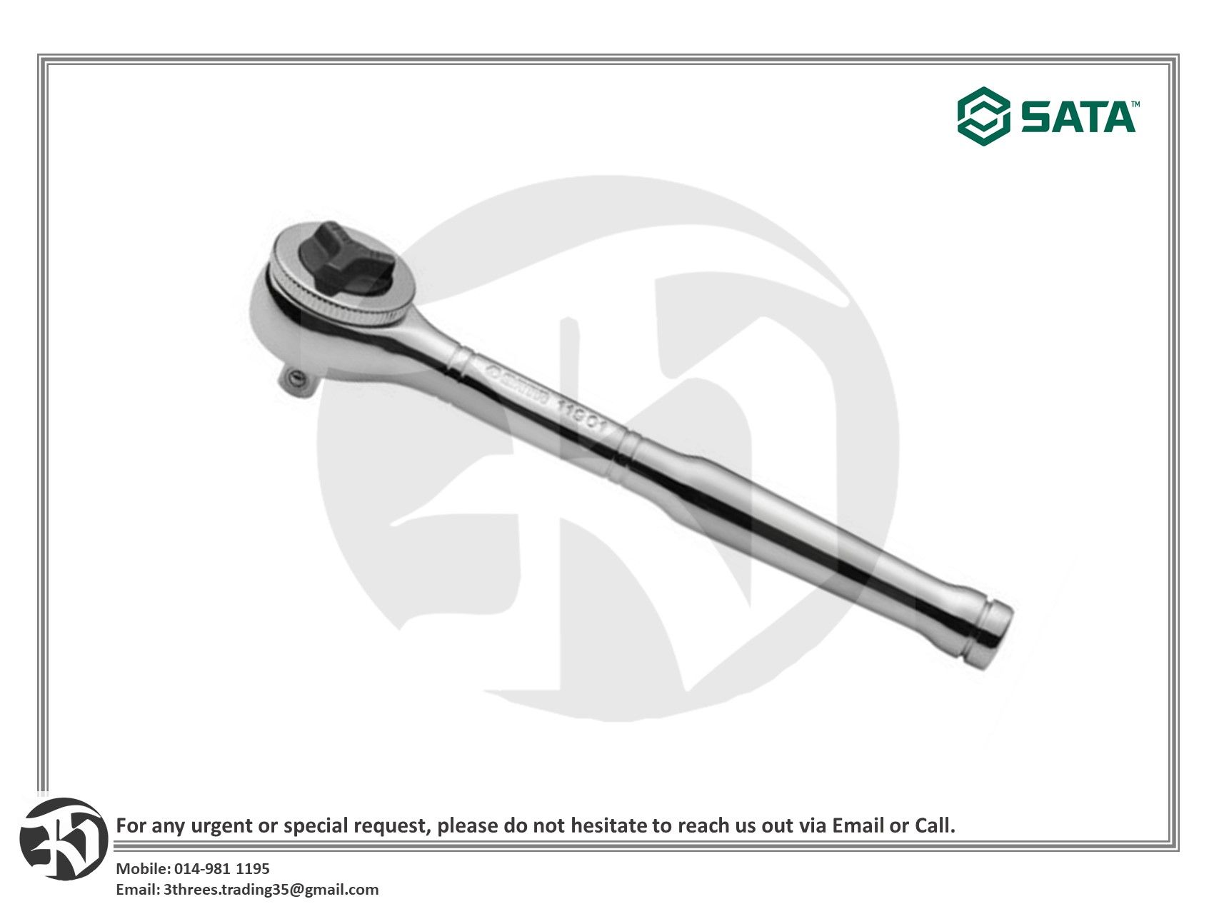 SATA 169011/4″ Dr. Quick Release Ratchet