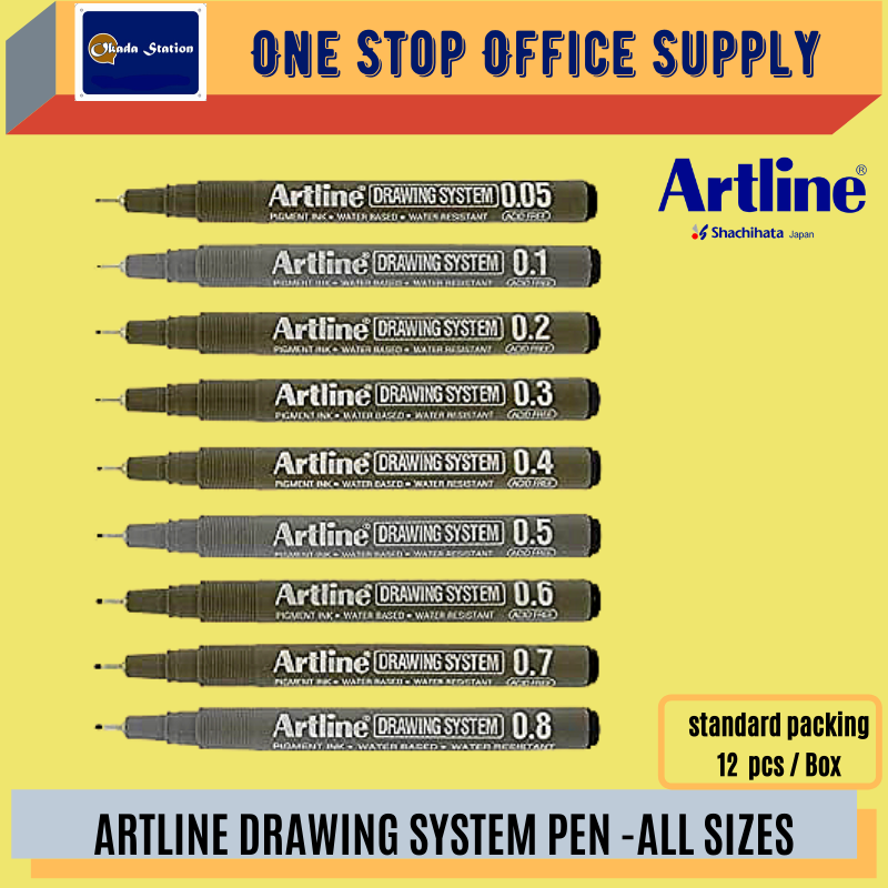 ARTLINE / PEN / DRAWING SYSTEM / DRAWING PEN / 0.1MM / 0.2MM / 0.3MM / 0.4MM / 0.5MM / 0.6MM / 0.7MM / 0.8MM