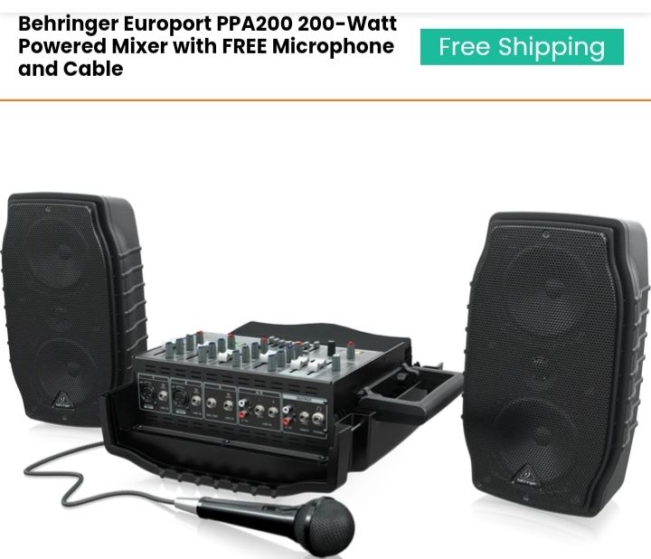 ocha Behringer Europort PPA200 200-Watt Powered Mixer ocha Behringer Europort PA syestem -PPA200 200-Watt Powered Mixer With Free Delivery