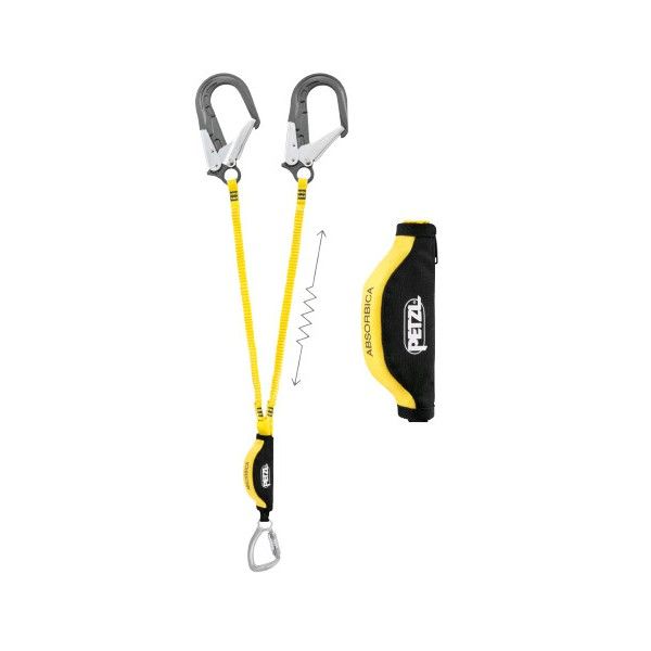 Petzl ABSORBICA-Y Fall Arrest Fall Arrest Lanyard Twist Lock Locking Carabiner Twin - L012CA00
