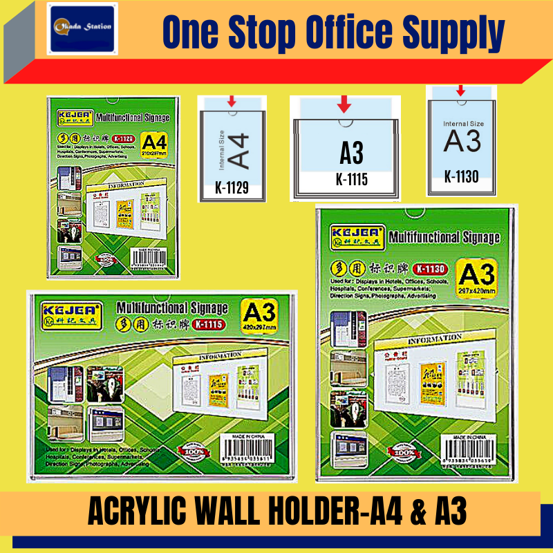 A4 , A3 ACRYLIC HOLDER / ACRLIC HOLDER / PLASTIC HOLDER