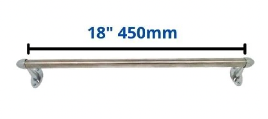 Stainless Steel Wall Mounted Single Rail Pole 45cm 60cm 75cm Towel Rack Toilet Bathroom Hanger Rod Bar
