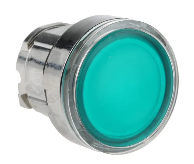 Schneider Electric Harmony XB4 Series Green Illuminated Maintained Push Button Head, 22mm Cutout, IP66, IP67, IP69K ZB4BH033