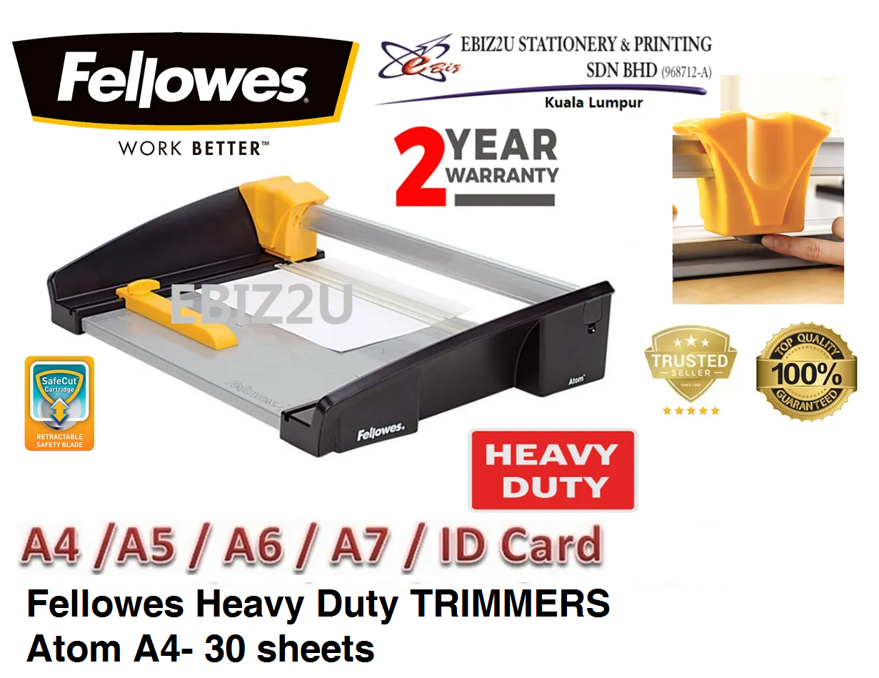 Fellowes Heavy Duty TRIMMERS Atom A4- 30 sheets (Paper Cutter, Paper Trimmer, Rotary Trimmer, Heavy Duty Cutter, guillotine paper trimmer, A3 Paper cutter, A4 paper cutter)