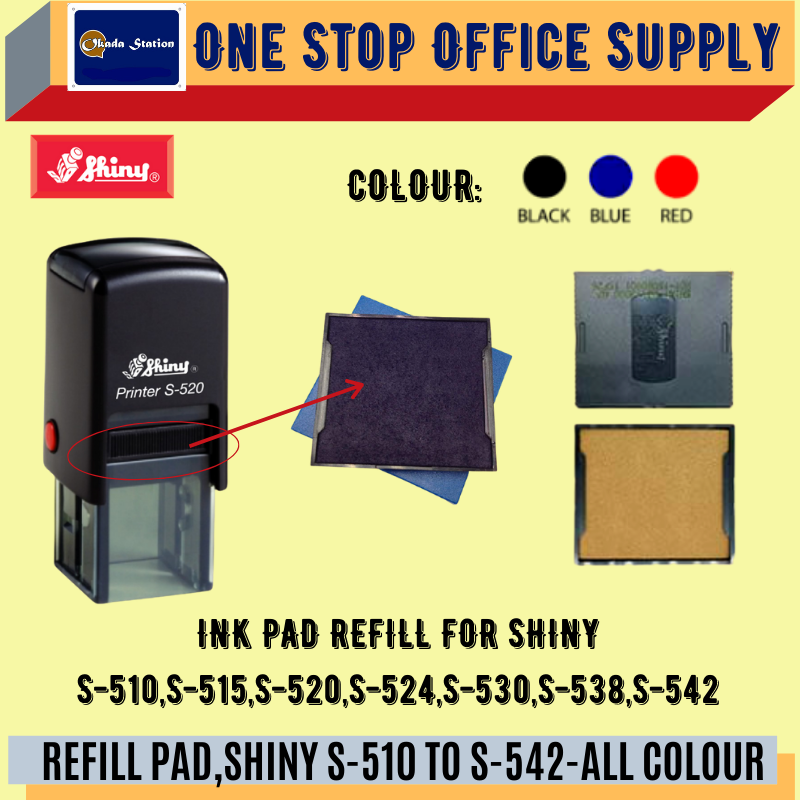 SHINY REFILL PAD,SHINY S-510 TO S-542 -ALL COLOUR /Shiny /Shiny Refill Pad /Ink Pad Refill /Shiny Stamp Pad Refill /Shiny Refill Ink Pad