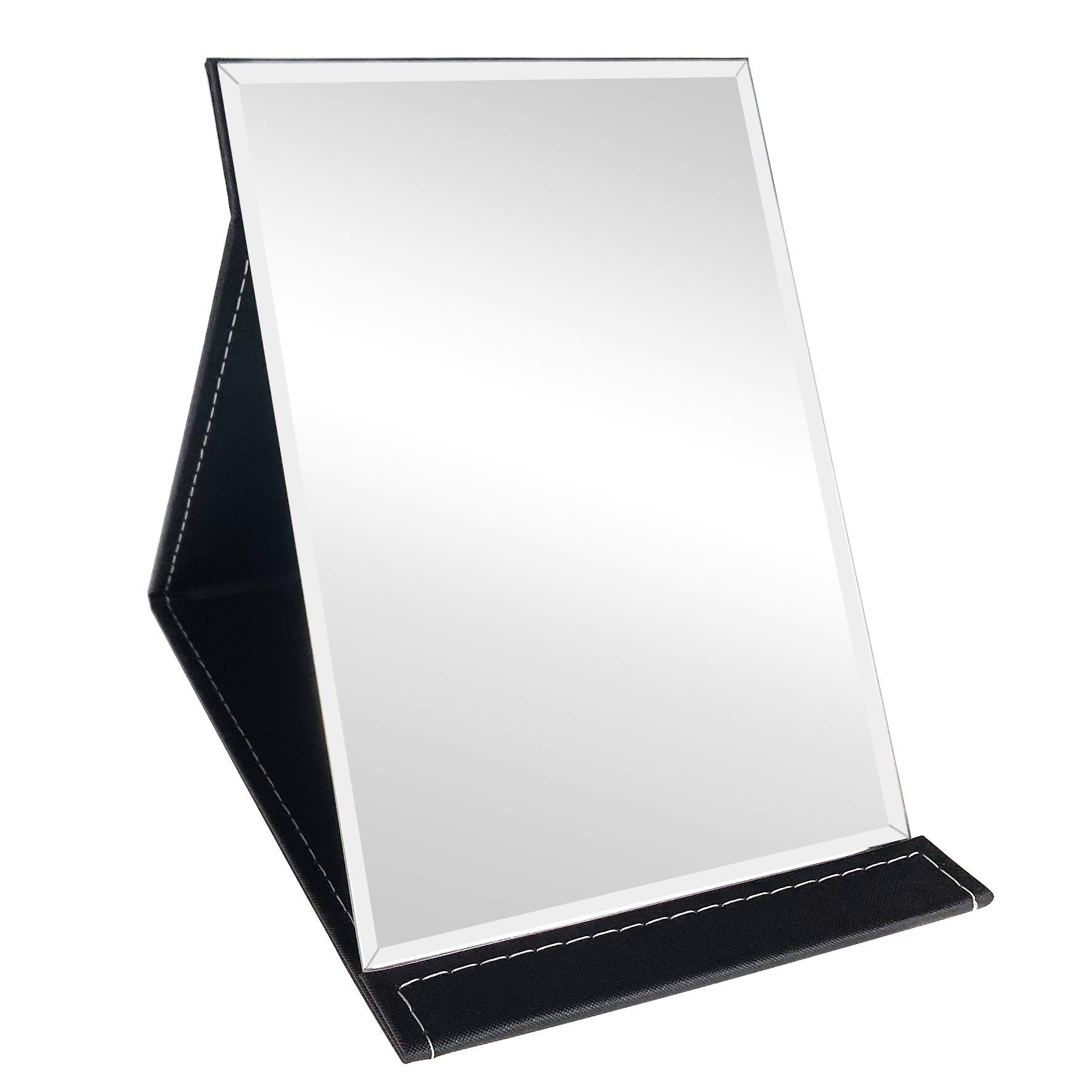 QS PU Leather Makeup Mirror Portable Table 17CM X 12CM