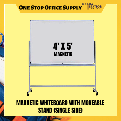 Whiteboard Magnetic Whiteboard With Moveable Stand 4' x 5' / Whiteboard / Magnetic Whiteboard / Stand / Whiteboard with Moveable Stand