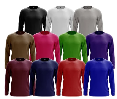 Microfiber Plain Jersey T-Shirt Long Sleeve