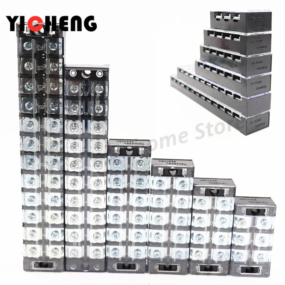 1 Pcs screw connection cable terminal, terminal block, high current, insulated fixed power wire connector, 600V 15A