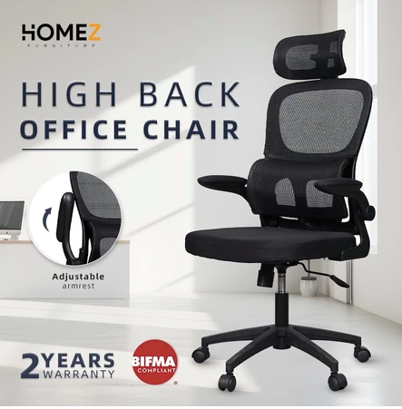 High Back Office Chair Ergonomic Executive Mesh Lumbar Leg Rest Footrest
