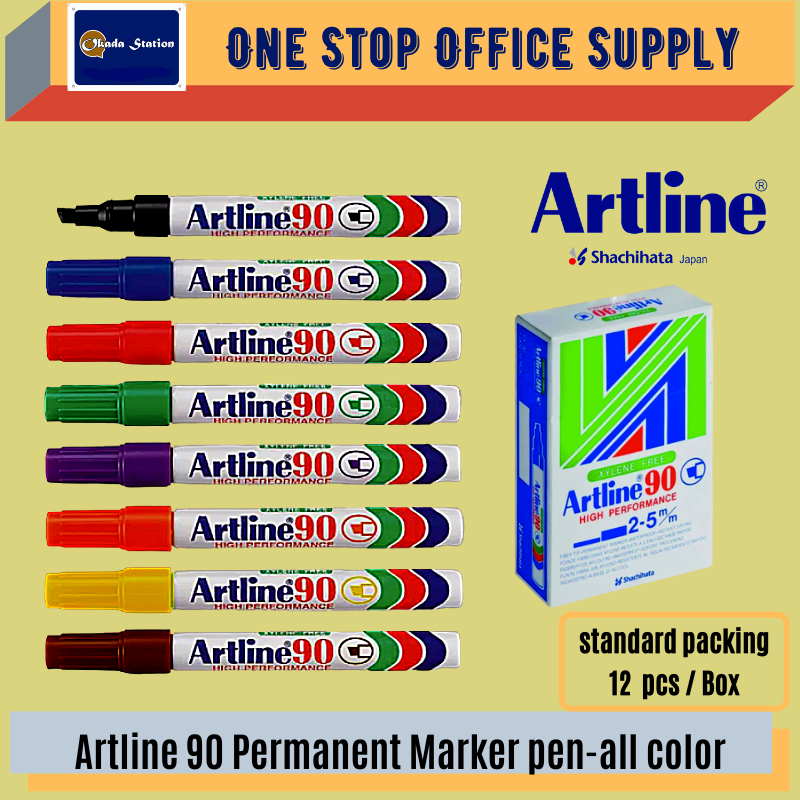 ARTLINE 90 / MARKER PEN / PERMANENT MARKER / ARTLINE MARKER / PEN MARKER / ALL COLOUR / PEN PAPAN PUTIH