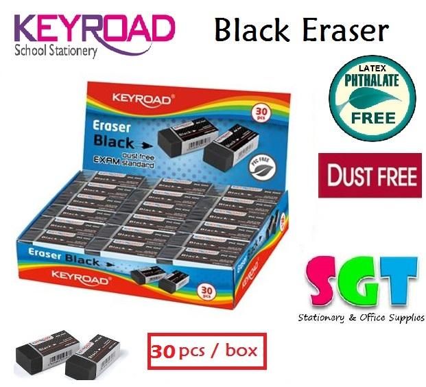 ERASER BLACK KEYROAD 30PCS/BOX