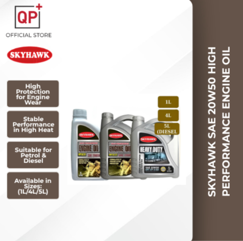 SKYHAWK SAE 20W50 HIGH PERFORMANCE ENGINE OIL (PETROL 1L/4L DIESEL 5L) l MINYAK ENJIN l 发动机油-5 LITRE (DIESEL)