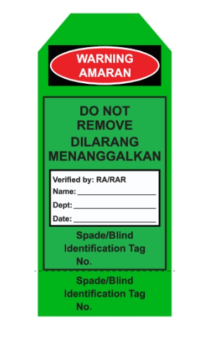 SPADE/BLIND LOTO TAG
