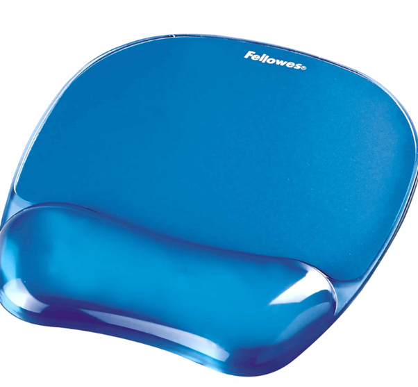 Fellowes Mousepad Wrist Support Blue Crystals™ Gel