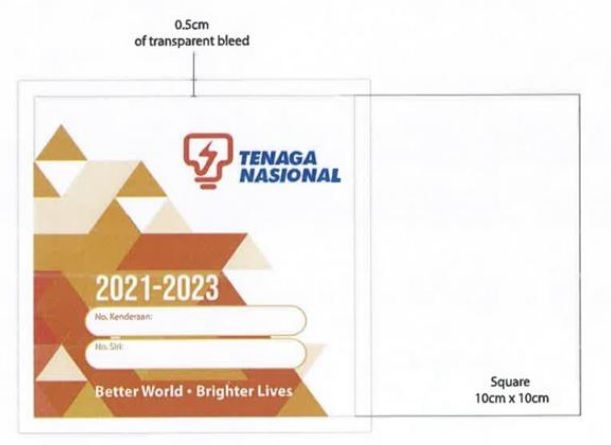 Pelekat Kenderaan Kereta Square 10cmx10cm RTSB