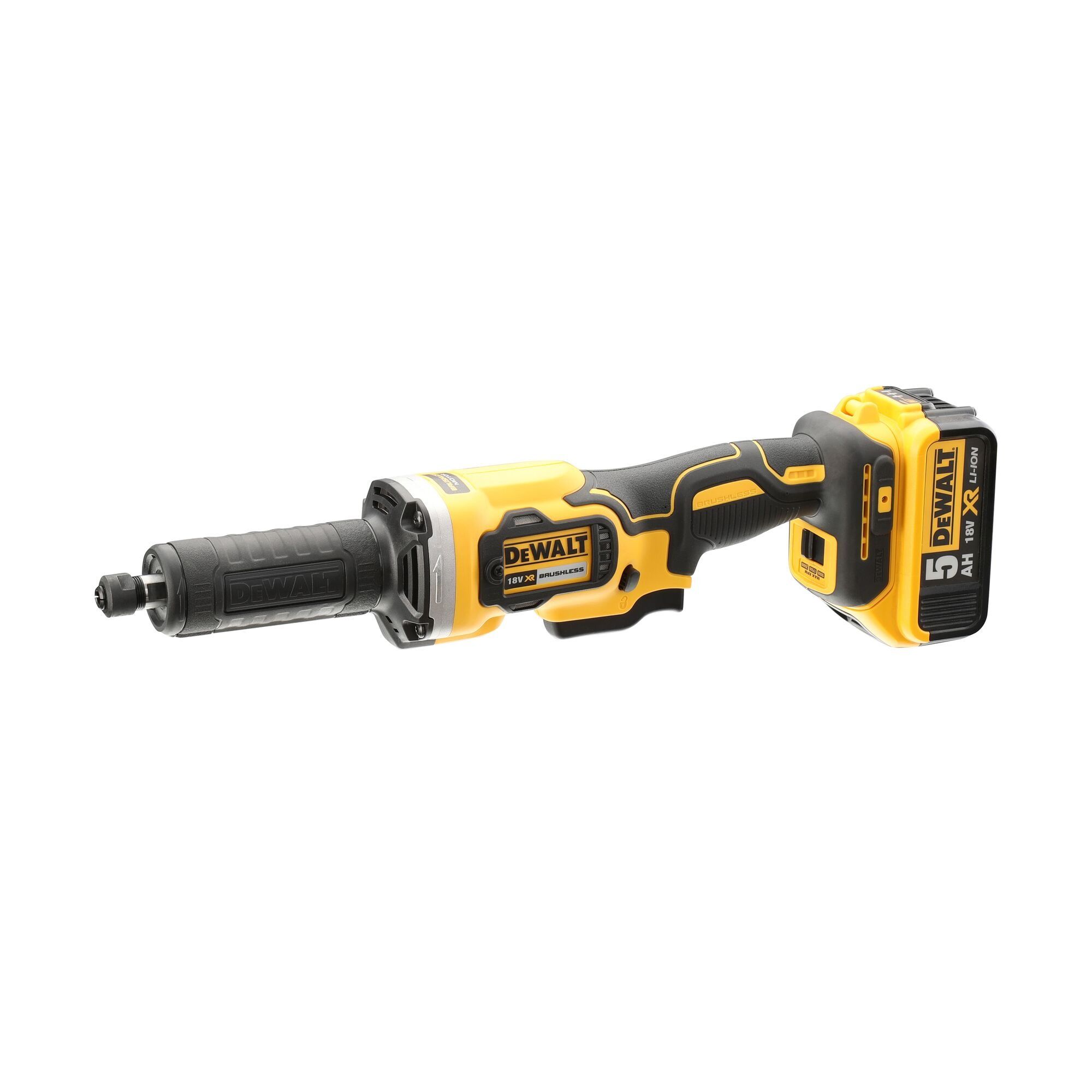 DEWALT 18V DCG426P2-GB 1.5-inch Brushless Die Grinder with Trigger Switch (5Ah Batteries)