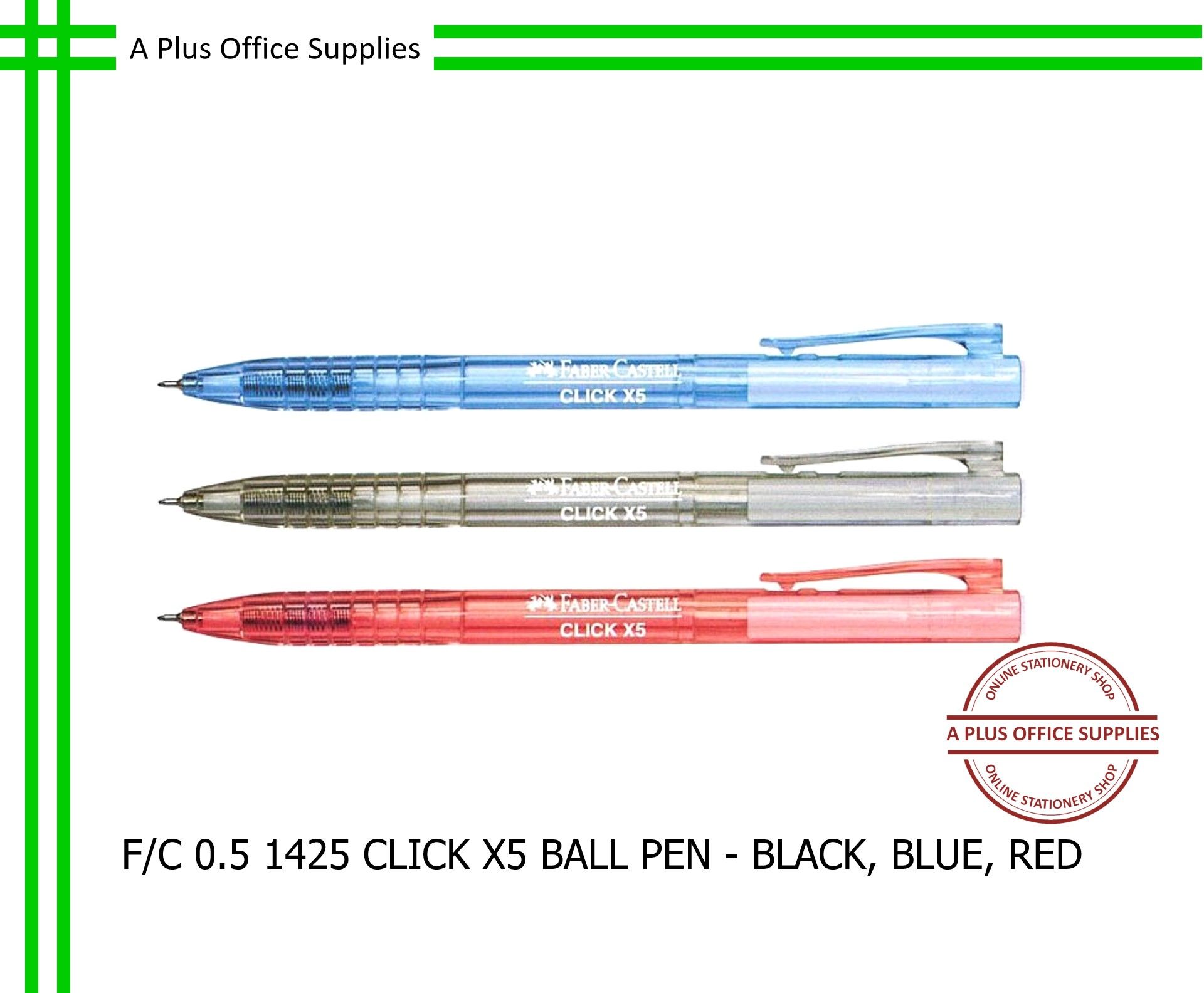 FABER-CASTELL 0.5 1425 Click X5 Ball Pen / Pen Dakwat