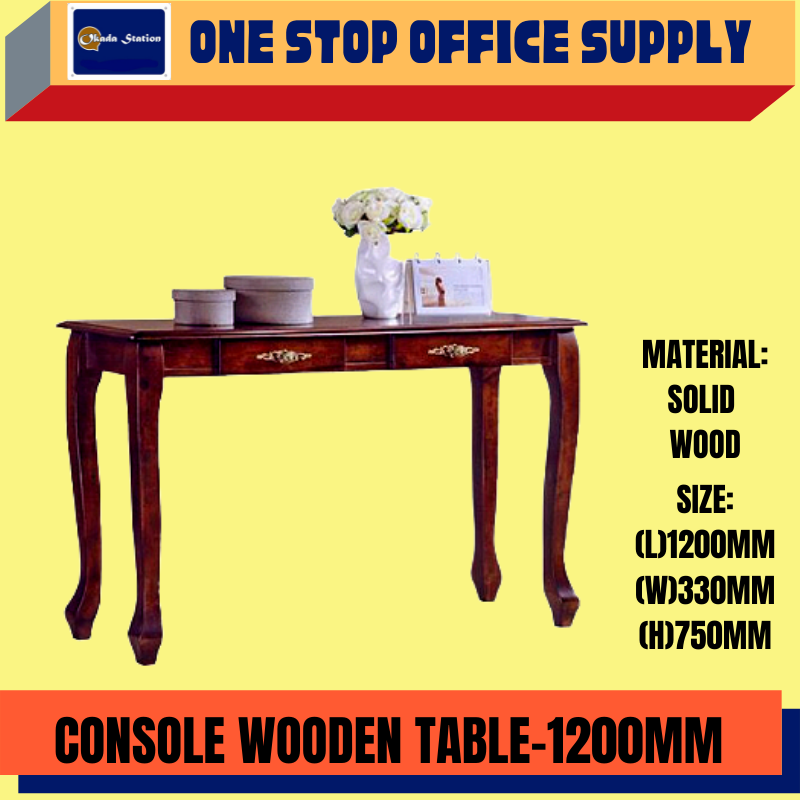 CONSOLE TABLE-SOLID WOOD -1200MM / CONSOLE TABLE / MEJA KAYU / MEJA KONSOL