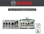 BOSCH 6pcs 1/4" Trim and Edging Router Bit Set Accessories