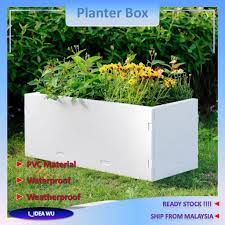 Waterproof Pasu Bunga Plastik Planter Box Outdoor Flower Pot Rak Bunga Succulent Plant Rack Garden Pot Polybag Soil (L:120 W:29 H:40)